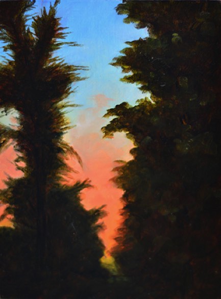 Trees at Dusk#2
6x8in oil on wood $400